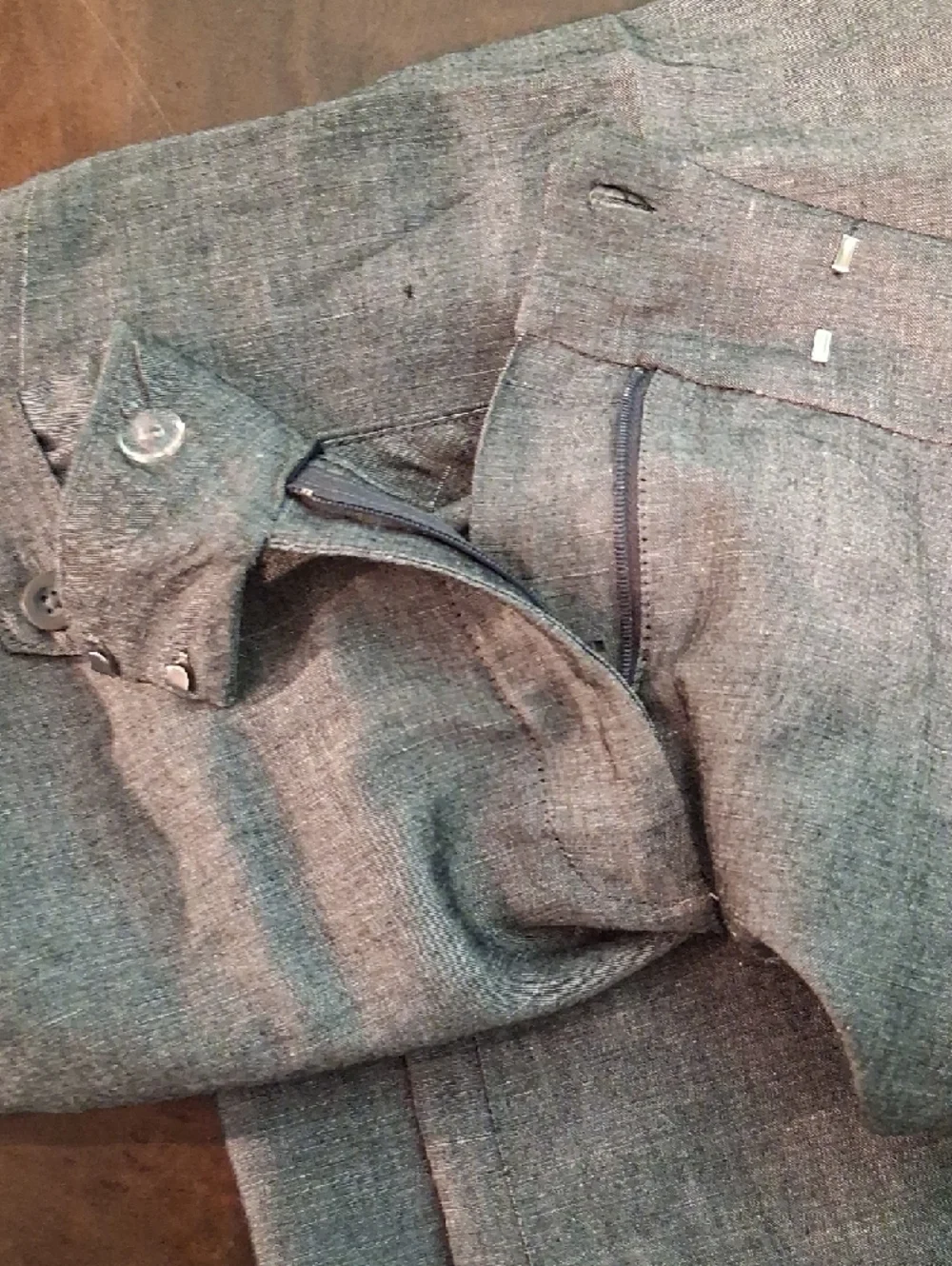 Reitmans GRAY LInen Blend  Straight-Leg Trousers 4596 - Picture 7 of 8